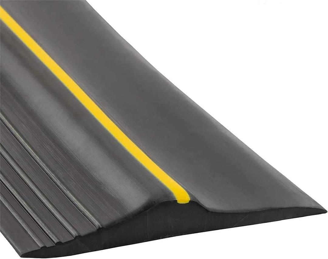 Papillon Universal Garage Door Bottom Threshold Seal Strip,Weatherproof Rubber DIY Weather Stripping Replacement, Not Include Sealant/Adhesive (16Ft, Black) (16.5 Feet)