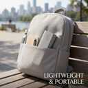 Glasses Case hard shell,3-in-1 Travel Sunglasses Case & Eyeglass Case with Cleaning Cloth & Storage Pouch (Beige)