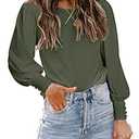 DOROSE Womens Tops Puff Sleeve Blouses Dressy Casual Work T Shirts (Small)