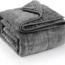 Super Fuzzy Soft Sherpa Fleece Weighted Blanket, 12 lbs Dual Sided Fluffy Heavy Weighted Blankets for Adults - No Bunching with Double Layers of Soft Inner Lining (48"x 72", 12 Pounds) (Elegant Grey)