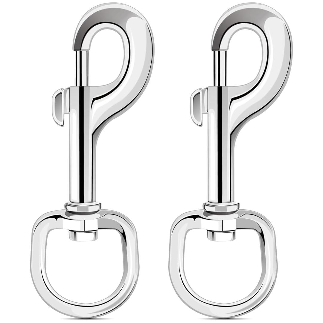 ERKOON Extra Large 4.23 Inch Swivel Eye Bolt Snap Hooks 220Lbs Load Capacity Zinc Alloy Single Ended Flag Clips Heavy Duty Trigger Bolt Hooks (2 Pack)