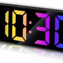 Small Digital Alarm Clock, Mirror Surface LED Electronic Clocks with Large Display, Adjustable Brightness and Snooze Model for Bedroom, Desk, Office, Black Case