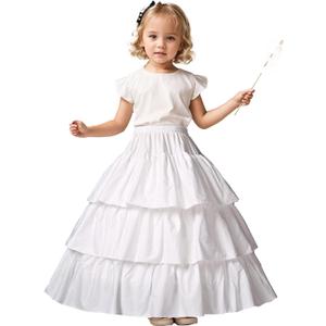 BEAUTELICATE Girls Hoop Petticoat 100% Cotton Crinoline Underskirt for Kids Flower Dress Slips Light Ivory (13-16 Years)