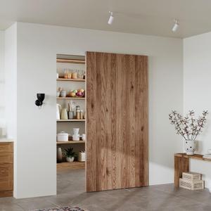 44" Concealed Sliding Barn Door Hardware Kit with Soft Close Mechanism for 36in Passage Opening, Hidden Aluminum Track System, Wall Mount for Interior Wooden Door (NO Door)