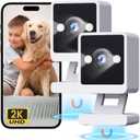 Indoor Camera, 2K Cameras for Home Security with Color Night Vision & Siren, 2-Way Audio for Pet/Dog/Baby/Nanny, 2.4GHz WiFi Camera, 24/7 Cloud & SD Card Storage, Works w/Alexa, 2 Pack
