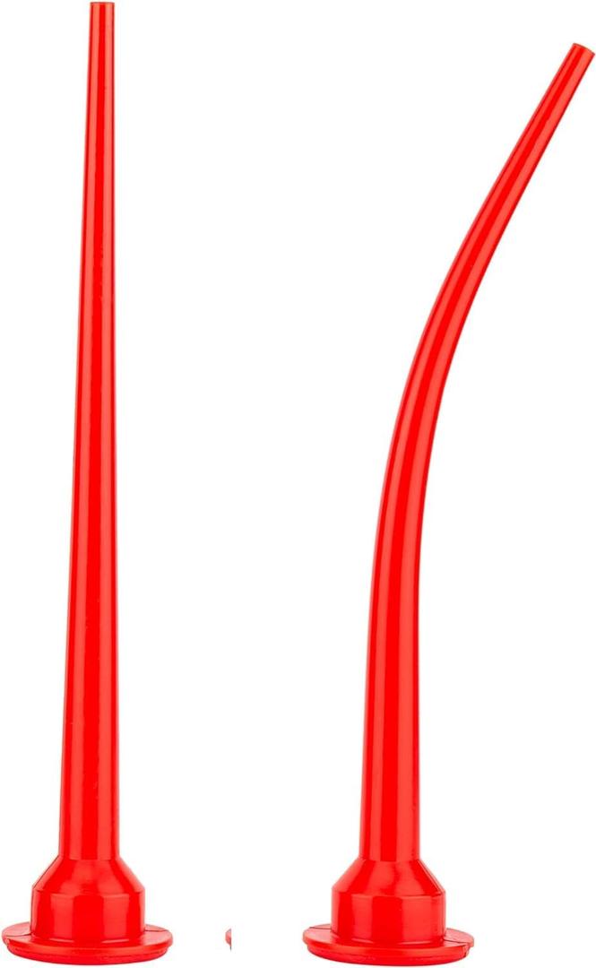 Caulking Nozzle for Sausage Caulking Gun, Long Sausage Nozzle, Reusable Caulk Nozzle Applicator (1 Straight +1 Curved)