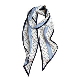 PLIPON Hair Scarf for Women Silky Satin Headscarf Neck Scarves for Handbag Accessory(Blue Stripe)
