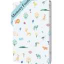 Aloe Cotton Dual Sided Pack and Play Mattress Pad,38x26 Pack N Play Mattress Topper,Breathable Memory Foam Playpen Mattresses,Pack N Play Mattresses for Baby Pack and Play w/Washable Cover (Star)
