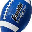 Franklin Sports Kids Junior Grip-Rite Youth Junior Size Rubber Footballs - Peewee Kids Durable Outdoor Footballs (Blue/White)
