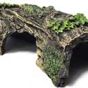 Fish Tank Decorations - Large Aquarium Decorations Air Bubbler Tree Fish House for Betta Hideout Caves Buddha Decor Temple Ruins Arched Betta Fish Accessories Reptile House Shelter Decor (Wood B-S)