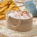 Diaper Caddy Organizer, Empty Gift Basket for Newborn Essentials, Baby Storage Basket, Stylish Gift Bag for Baby Shower, Boys and Girls - Small, Oatmeal