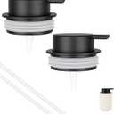 Segbeauty 2pcs Black Soap Dispenser Pump Head Replacement for Bathroom, Pump Head for Ceramic Hand Soap Dispenser Kitchen, Lid Replacement for Shampoo and Conditioner Bottle, Lotion Container Pumps, White