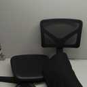 DUMOS Armless Desk Chairs with Wheels, Ergonomic Adjustable Home Office Swivel Rolling Task Chair No Arms, Comfy Mesh Mid Back Computer Work Vanity Desk Seat for Small Spaces, Black