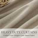 Black Out 96 Inch Long Boho Curtains 2 Panel Set, Farmhouse Curtains for Living Room Darkening/Thermal/Noise Reduction Textured Flax Linen Pinch Pleated Drapes 8ft Hook&Ring Included GreyBeige 40"x96"