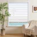 Cordless Zebra Blinds Window Blind Zebra Shade Blinds for Windows Roller Sheer Shades Privacy Light Filtering Shades for Home Kitchen Bathroom (Width 26'' X Height 72'' White)