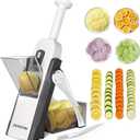 Safer Mandoline Slicer For Kitchen, Potato Slicer for Chips, Vegetable & Food Cutter, Thickness Adjustable 0.1-8 mm, Kitchen Faster Slice Artifact (Only Slicer) (Gray)