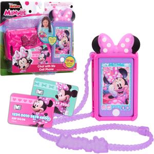 Disney Junior Minnie Mouse Chat with Me Pretend Play Cell Phone Set, Lights and Sounds, Easter Basket Fillers, Gifts, Presents, Kids Toys for Ages 3 Up by Just Play, Kids Toys for Ages 3 Up by Just Play