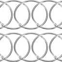 uxcell 24Pcs 2 Inch Shower Curtain Rings Rustproof Metal Round Shower Hooks Snap Joint Design for Bathroom Shower Rod, Silver