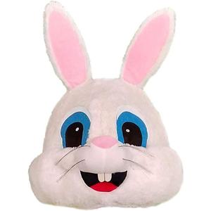 Bunny Mascot Head Costume Rabbit Animal Head Mask Cosplay Dress Halloween Party Suit