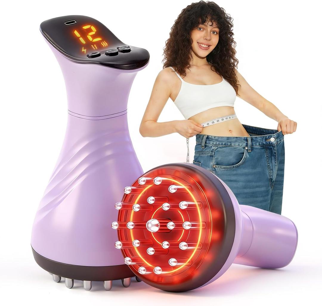 Lymphatic Drainage Massager for Legs & Body  Handheld Body Massager to Reduce Swelling, Improve Circulation & Smooth the Look of Cellulite (Purple)