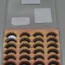 Lashes Natural Look Faux Mink Eyelashes Wispy Clear Band Lashes 16mm Natural False Lashes Cat Eye Short Strip Lashes Pack 14 Pairs