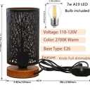 Black Rustic Table Lamp for Bedroom Small space Farmhouse Dimmable Bedside Lamps for Night stand Desk , Industrial Nightstand lamp with Metal Lampshade for Living Room Decoration bulb included