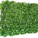 Expandable Fence Privacy Screen for Outdoor Patio Balcony Garden Wall, Faux Ivy Privacy Fence, Artificial Leaf Fencing Panel (Single Sided Leaves) (Light Green)