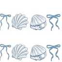 Oudain 2 Pack Blue Bow Starfish and Seashell Garland 6.56 ft Ocean Coastal Nautical Beach Party Under The Sea Paper Bow Hanging Banner for Summer Birthday Wedding Bachelorette Mermaid Baby Shower