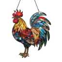 Rooster Ornament Acrylic Window Hanging, Gift for Rooster Lovers, Home Wall Room Hanging Decor, Christmas Decorations