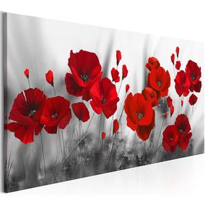 Red Flower Large Wall Art for Living Room - 56"L x 28"W Black and White Canvas Wall Art Bedroom Modern Abstract Floral Large Artwork Paintings Prints Pictures Wall Decor