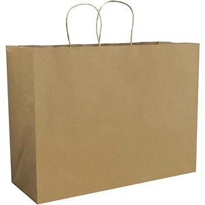 OUTUXED 60pcs 16x6x12 Inch Large Paper Bags with Handles, Kraft Brown Paper Gift Bags for Business, Merchandise, Gifts, Shopping, Retail Stores, Birthday Party