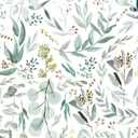 LiKiLiKi Green Leaf Wall Paper Peel and Stick Wallpaper Boho Floral Wallpaper 17.3''x393'' Self Adhesive Removable ContactPaper Thicken Decor Wall Paper for Bedroom Cabinets Countertops Vinyl Roll