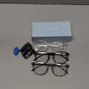 IBOANN Chic & Comfy Blue Light Glasses for Women - 3-Pack Round Frames, Screen-Ready Style with UV Protection Coating (*A1 Light Black & Leopard & Transparent)