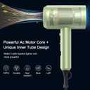 slopehill Professional Ionic Hair Dryer, Powerful 1800W Fast Drying Low Noise Blow Dryer with 2 Concentrator Nozzle 1 Diffuser Attachments for Home Salon Travel (Lime Cream)