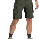Moosehill Men's Hiking Cargo Shorts: Quick Dry Lightweight Stretch Outdoor Fishing Camping with 9 Pockets (Self-Storing) (Army Green, 36)