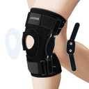 Knee Brace with Removable Dual Side Hinged Stabilizers & Patella Gel Pads, Meniscus Tear Knee Pain ACL MCL Injury Recovery Adjustable Knee Support for Men and Women, Medium (11.8"-17.3")