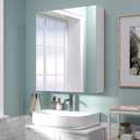 28x24 inch Bathroom Wall Cabinet, Saver Storage Cabinet, Medicine Cabinet with 2 Door and Adjustable Shelves, WhiteAssembly Required