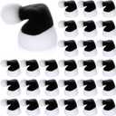 2 x Soulchen 30 Pack Mini Santa Claus Hat Christmas Lollipop Candy Party 1.18 x 1.18 Inch Christmas Santa Hat for Craft (Black)