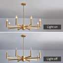 ASGYISA 8-Light Gold Candle Chandeliers Modern Farmhouse Ceiling Light Fixture Industrial Lighting for Dining Room Living Room Bedroom Kitchen Island Foyer