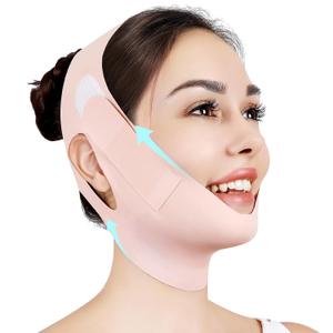 Chin Strap for Sleeping, Adjustable Chin Strap, Jaw Strap, Jawline Shaper, V Line Lifting Mask, Pink, M