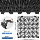 ToLanbbt Modular Interlocking Cushion 12P 11.8" x 11.8" Interlocking Rubber Floor Drain Holes Non-Slip Splicing Drainage Mats for Deck, Shower, Kitchen, Drain Pool, Sauna Bath, Indoor Outdoor (Black)