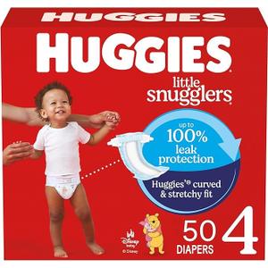 Huggies Size 4 Diapers, Little Snugglers Baby Diapers, Size 4 (22-37 lbs), 50 Count (2 Packs of 25) Huggies Size 4 Diapers, Little Snugglers Baby Diapers, Size 4 (22-37 lbs), 50 Count (2 Packs of 25)