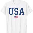 USA Women Men Kids American Flag Patriotic 4th of July T-Shirt