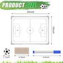 Dunzoom 24" x 18" Soccer Magnetic Coaching Board Double-Sided Dry Erase Tactics Whiteboard, Portable Tactical Board Equipped with Magnet Numbers, Marker Pen, Eraser and Zipper Bag