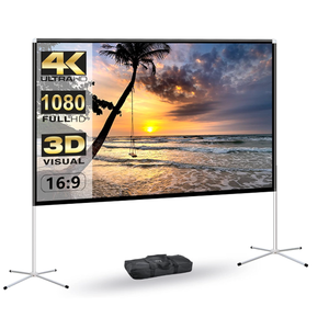 Portable Projector Screen with Stand Outdoor: Camping Projection Screen 72 inch 4K Movie Screen for Home Backyard Indoor 16:9 HD Night