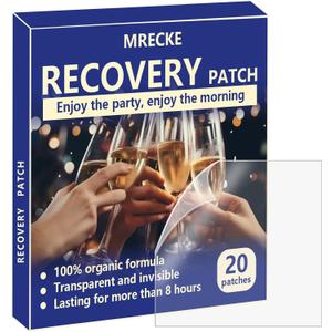 Party Recovery Patches 20 Pack, Natural Ingredients for Quick Recovery, Individually Wrapped, Skin-Friendly & Waterproof - Enhanced Morning Formula, Wake Up Refreshed and Energized