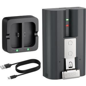 Rechargeable Quick Release Battery Pack for Ring Doorbell 2/3/3 Plus/4, Stick Up Cam, Spotlight Cam - High Capacity 6040mAh Ring Battery Charger Station - Keeps Device Powered Longer