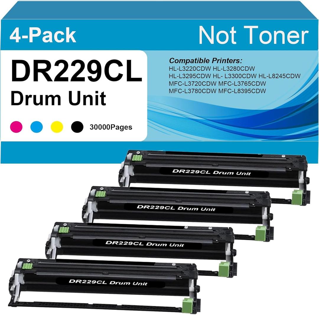 DR229CL DR-229CL Drum Unit Works for HL-L3220CDW HL-L3280CDW HL-L3295CDW HL- L3300CDW HL-L8245CDW MFC-L3720CDW MFC-L3765CDW MFC-L3780CDW MFC-L8395CDW Printers (Not Toner)