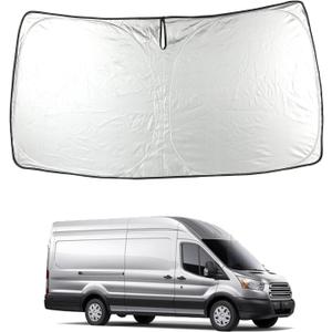 Foldable Windshield Sun Shade Custom Fit Ford Transit Van XL, Wagon XL, Wagon XLT Cargo Vehicle 2015-2025, Front Window Sunshade Heat Shield Reflector Cover