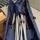 KOCASO Foldable Beach Canopy Chair, Camp Chairs with Shade, Heavy Duty Sun Protection Camping Lawn Canopy Chair with Cup Holder, for Outdoor Beach Camp Park Patio (Navy Blue)